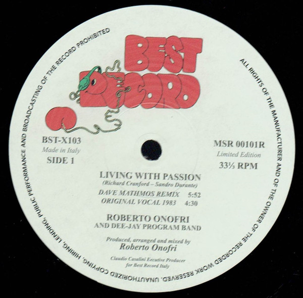 DJ Roberto Onofri And Dee Jay Program Band - Living With Passion | Best Record (BST-X103) - 3