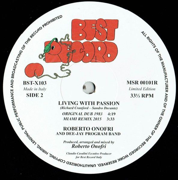 DJ Roberto Onofri And Dee Jay Program Band - Living With Passion | Best Record (BST-X103) - 4