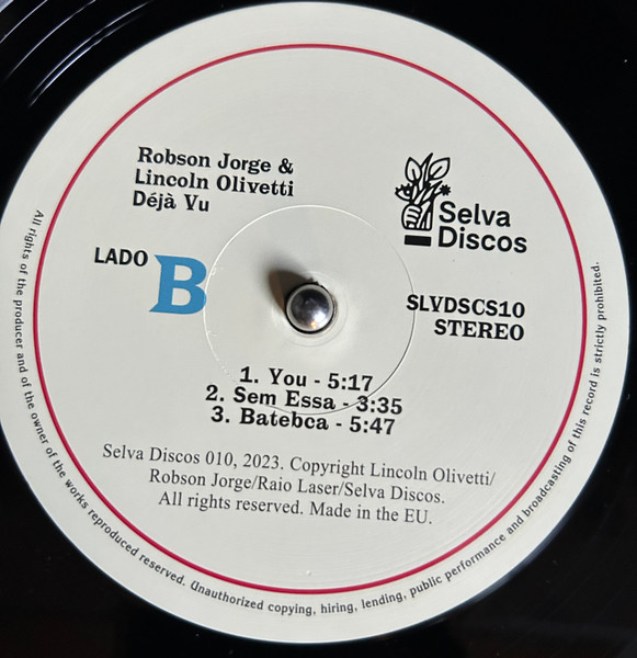 Robson Jorge & Lincoln Olivetti - Déjà Vu | Selva Discos (SLVDSCS10) - 3