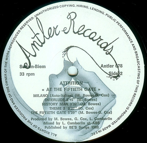 Attrition - At The Fiftieth Gate | Antler Records (Antler 078) - 4