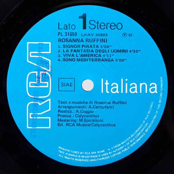 Rosanna Ruffini - Rosanna Ruffini | RCA (PL 31659) - 3