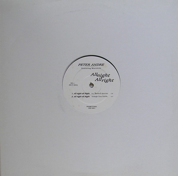 Peter Andre Featuring Warren G - All Night All Right | Not On Label (PET 001)