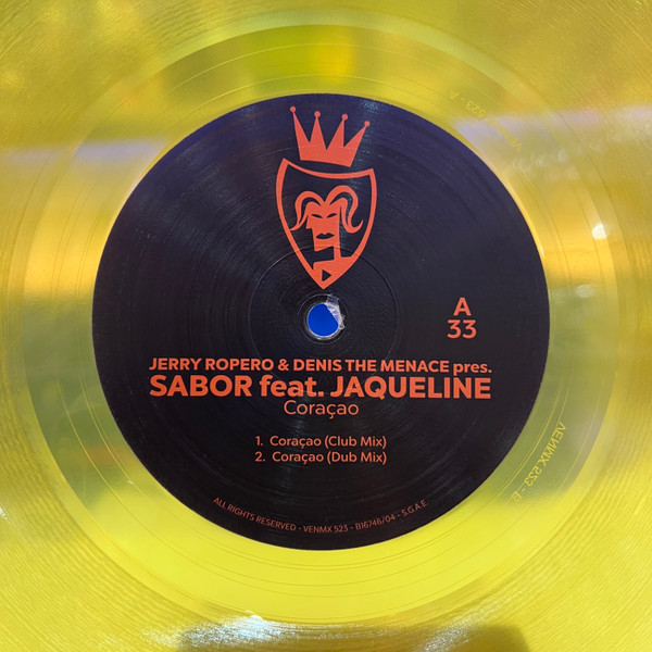 Jerry Ropero & Denis The Menace Pres Sabor Feat. Jaqueline - Coração (Yellow Transparent Color) | Vendetta Records (VENMX 523Y) - 2 Jerry Ropero & Denis The Menace Pres Sabor Feat. Jaqueline - Coração (Yellow Transparent Color) | Vendetta Records (VENMX 523Y) - 2