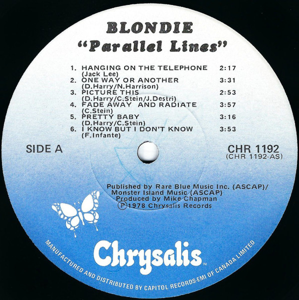 Blondie - Parallel Lines | Chrysalis (CHR 1192) - 3