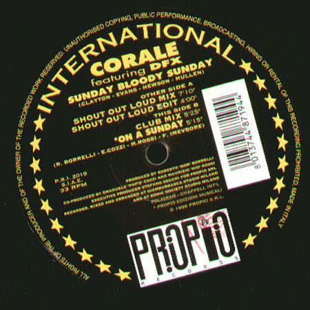 Corale Featuring DFX - Sunday Bloody Sunday | Propio Records (P.R.I. 2019)