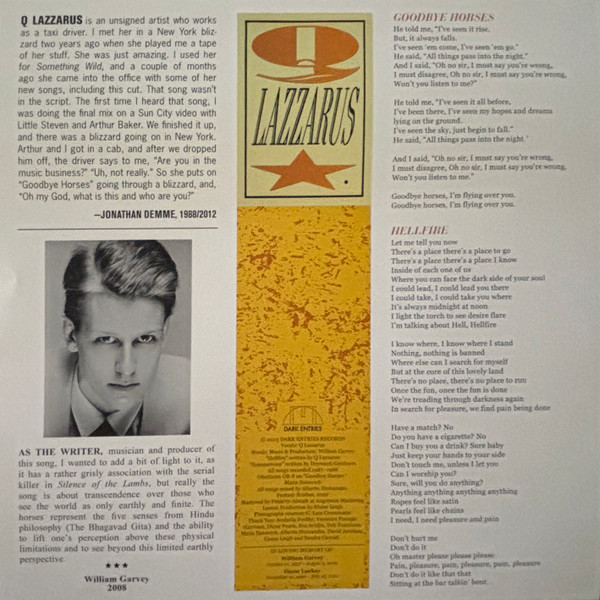 Q. Lazzarus - Goodbye Horses | Dark Entries (DE-306) - 3