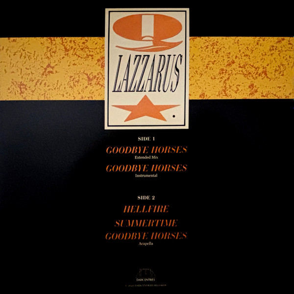 Q. Lazzarus - Goodbye Horses | Dark Entries (DE-306) - 2