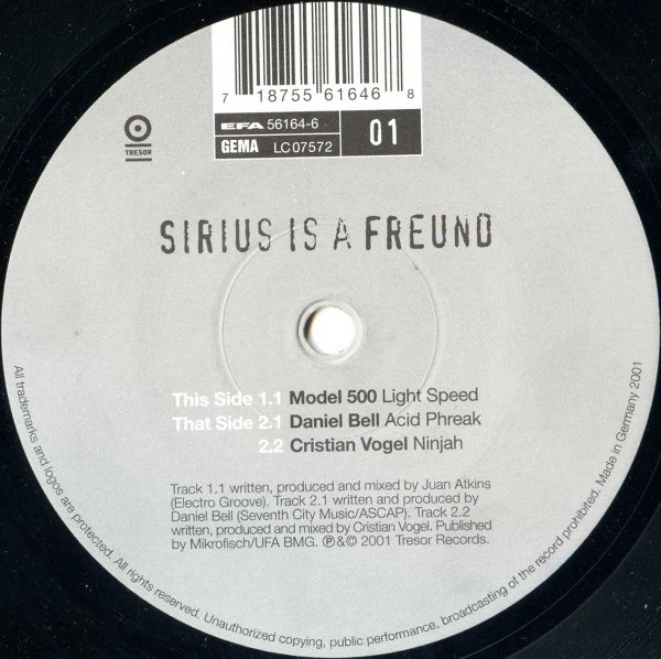 Various - Sirius Is A Freund (Archiv #01) | Tresor (TRESOR 164)