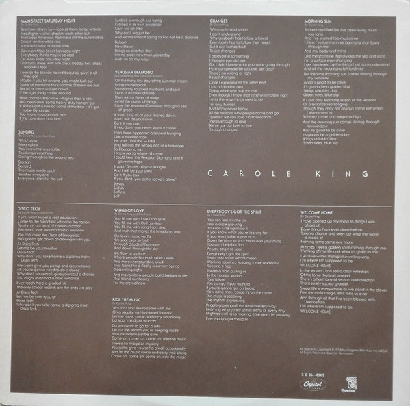 Carole King - Welcome Home | Capitol Records (3C 064-85495) - 4 Carole King - Welcome Home | Capitol Records (3C 064-85495) - 4