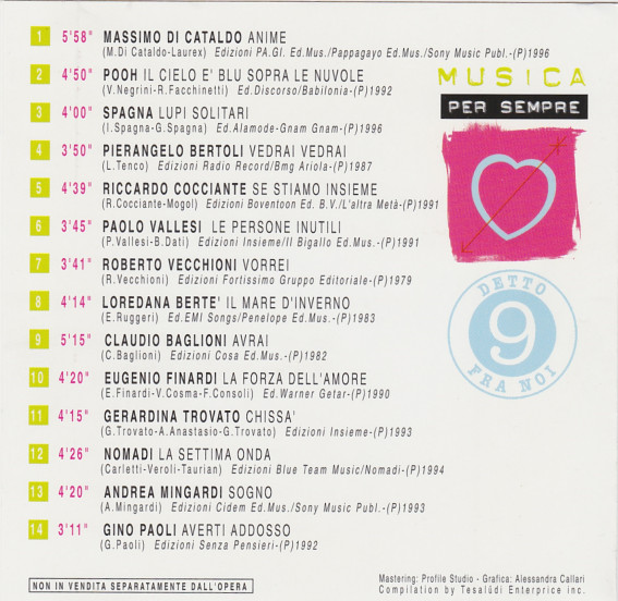 Various - Musica Per Sempre 9 - Detto Fra Noi | Corriere Della Sera (CORR00092) - 4