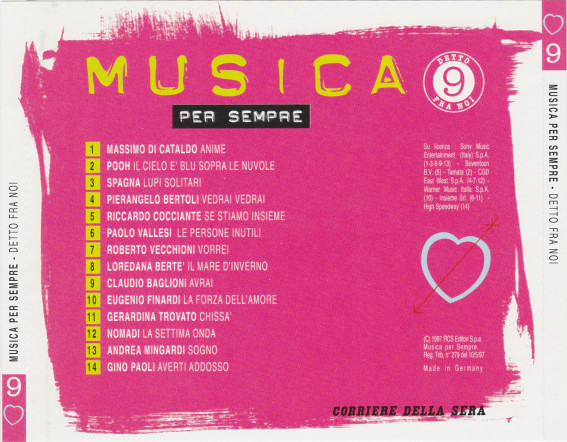 Various - Musica Per Sempre 9 - Detto Fra Noi | Corriere Della Sera (CORR00092) - 2
