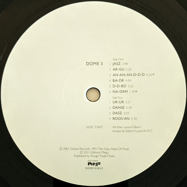 Dome - Dome 3 | Editions Mego (Dome 12345.3) - 2