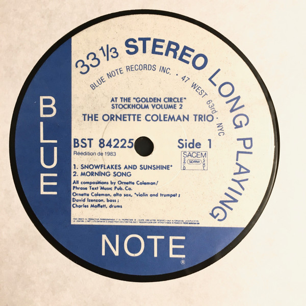 The Ornette Coleman Trio - At The "Golden Circle" Stockholm - Volume Two | Blue Note (BST 84225) - 4 The Ornette Coleman Trio - At The "Golden Circle" Stockholm - Volume Two | Blue Note (BST 84225) - 4