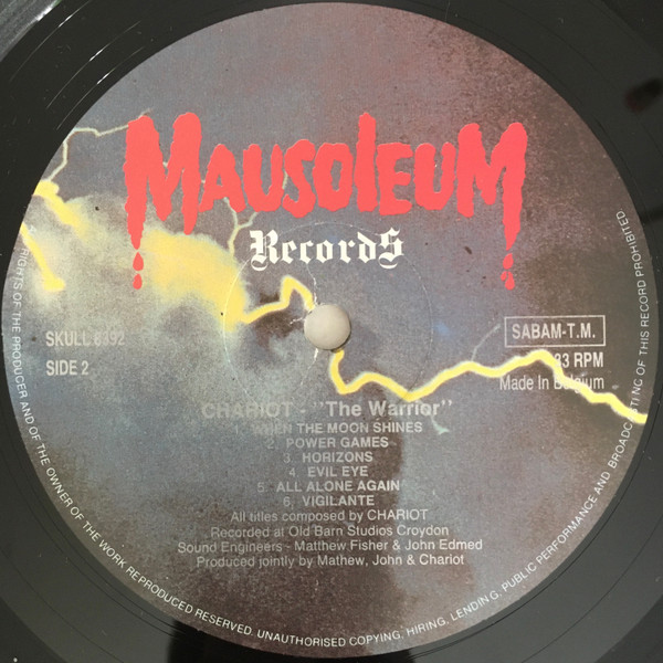 Chariot - The Warrior | Mausoleum Records (SKULL 8392) - 4