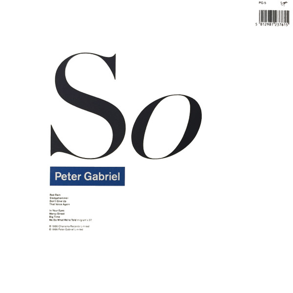 Peter Gabriel - So | Virgin (PG 5) - main