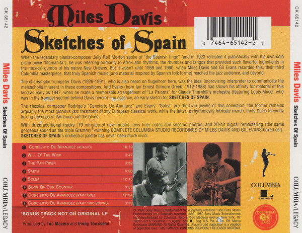 Miles Davis - Sketches Of Spain | Columbia (CK 65142) - 3