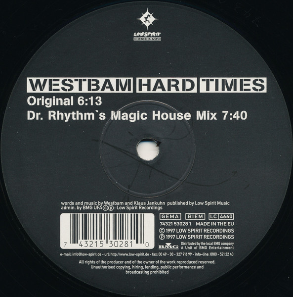 Westbam - Hard Times | Low Spirit Recordings (74321 53028 1) - 2 Westbam - Hard Times | Low Spirit Recordings (74321 53028 1) - 2