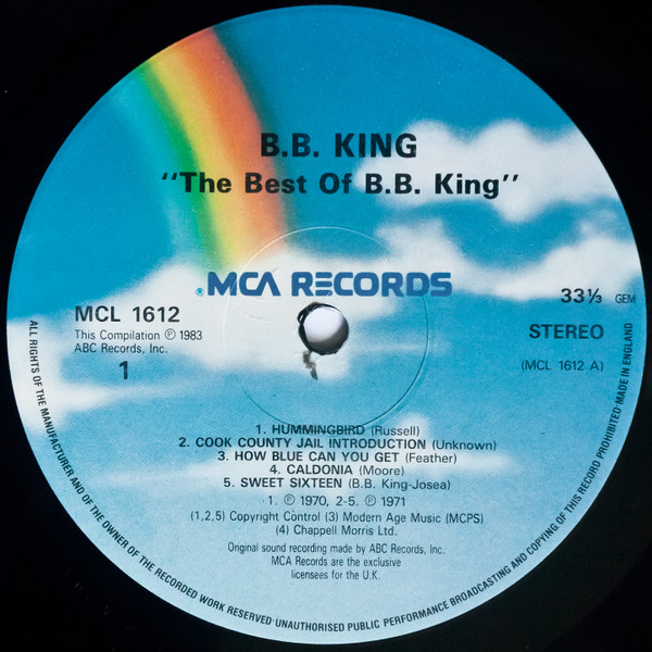 B.B. King - The Best Of B.B. King | MCA Records (MCL 1612) - 3 B.B. King - The Best Of B.B. King | MCA Records (MCL 1612) - 3