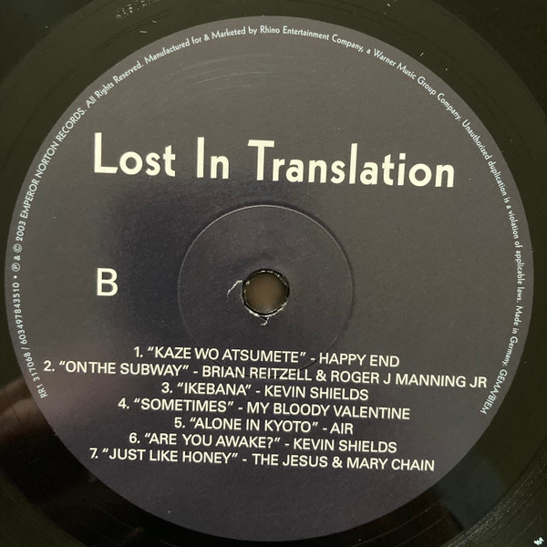 Various - Lost In Translation (Music From The Motion Picture Soundtrack) | Emperor Norton (603497843510) - 4 Various - Lost In Translation (Music From The Motion Picture Soundtrack) | Emperor Norton (603497843510) - 4