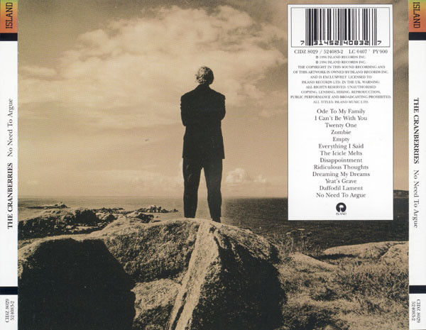 The Cranberries - No Need To Argue | Island Records (CIDZ 8029) - 2