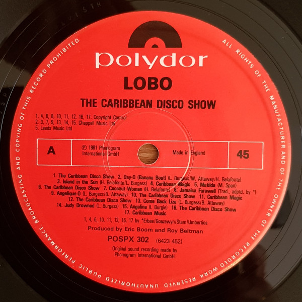 Lobo - The Caribbean Disco Show / Caribbean Music | Polydor (POSPX 302) - 2