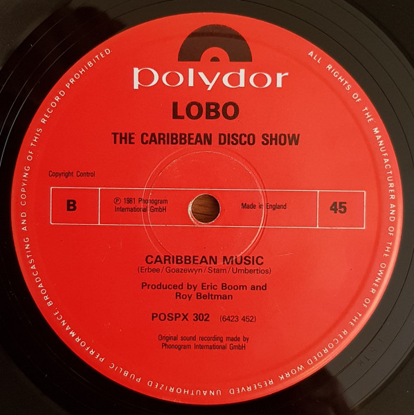 Lobo - The Caribbean Disco Show / Caribbean Music | Polydor (POSPX 302) - 3