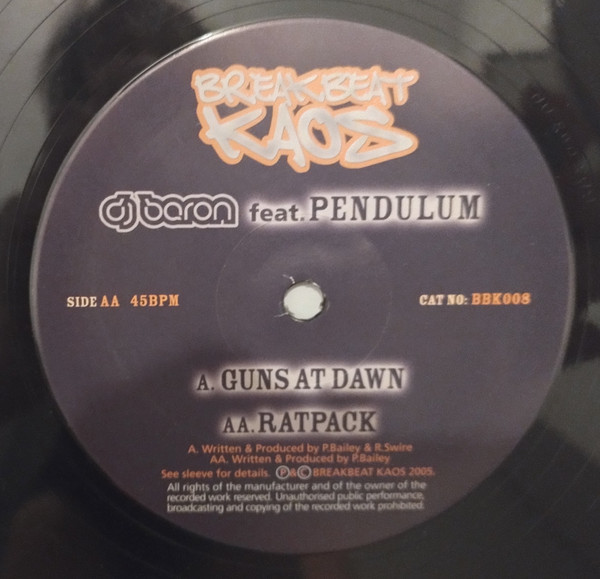 Baron Feat. Pendulum - Guns At Dawn / Ratpack | Breakbeat Kaos (BBK008) - 4