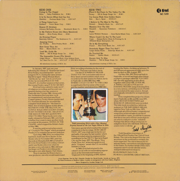 Elvis Presley - Inspirations [Vinyl] | K-Tel (NC 539) - 2