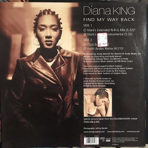 Diana King - Find My Way Back | Columbia (01-665649-20) - 2