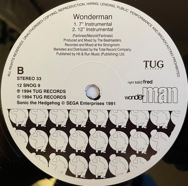 Right Said Fred - Wonderman | Tug Records (12 SNOG 9) - 3