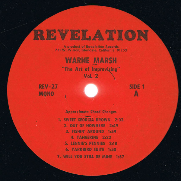 Warne Marsh - The Art of Improvising Volume 2 | Revelation Records (Revelation 27) - 3 Warne Marsh - The Art of Improvising Volume 2 | Revelation Records (Revelation 27) - 3