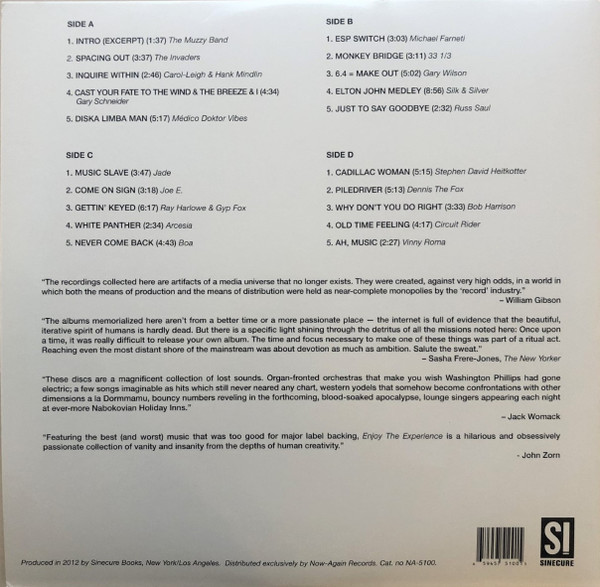 Various - Enjoy The Experience - Homemade Records 1958-1992 | Sinecure Books (NA-5100) - 4