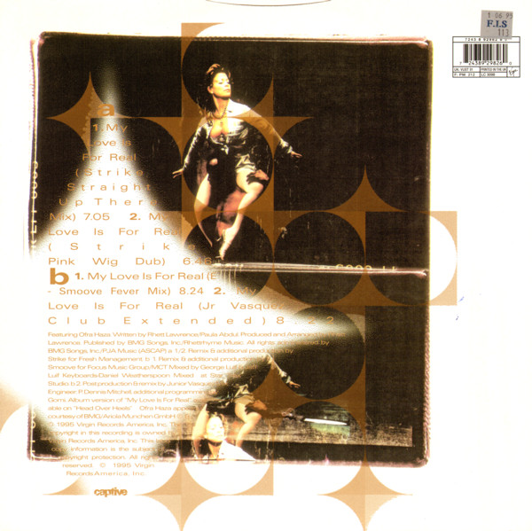 Paula Abdul - My Love Is For Real | Virgin (VUST 91) - 2