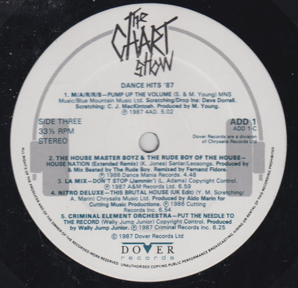 Various - The Chart Show - Dance Hits '87 | Dover Records (ADD1) - 4 Various - The Chart Show - Dance Hits '87 | Dover Records (ADD1) - 4