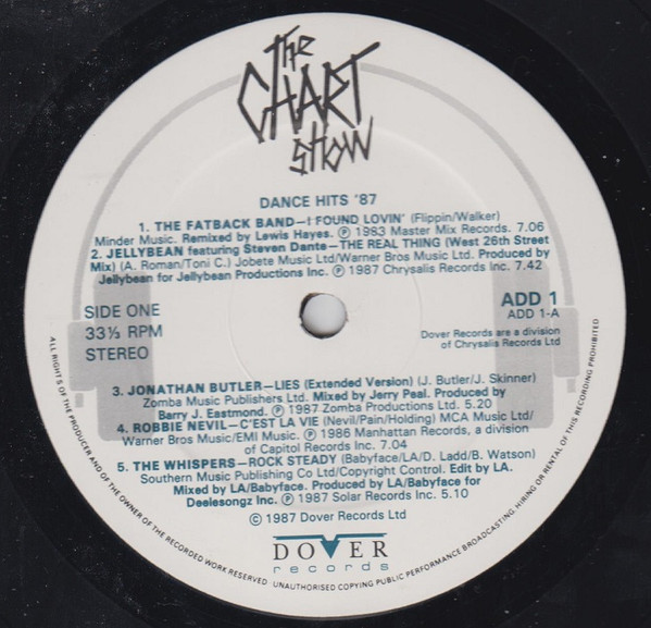 Various - The Chart Show - Dance Hits '87 | Dover Records (ADD1) - 2 Various - The Chart Show - Dance Hits '87 | Dover Records (ADD1) - 2