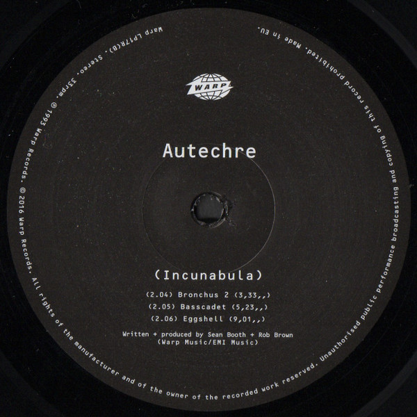 Autechre - Incunabula | Warp Records (WARP LP17R) - 4