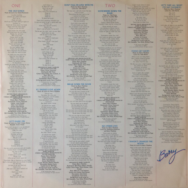 Barry Manilow - If I Should Love Again | Arista (AL 9573) - 4