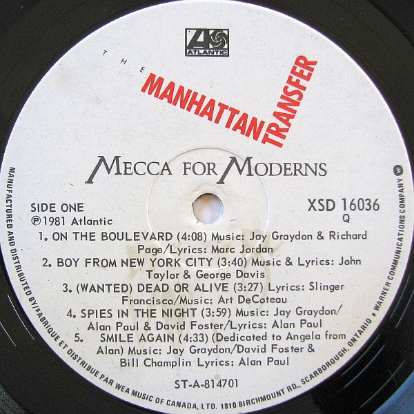 The Manhattan Transfer - Mecca For Moderns | Atlantic (XSD 16036) - 2