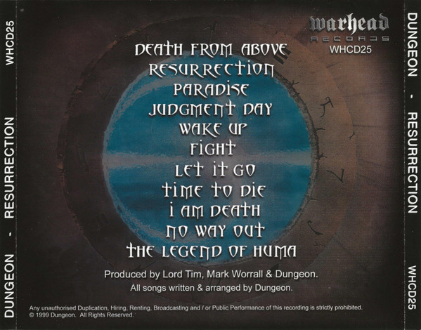 Dungeon - Resurrection CD | Warhead Records (WHCD25) - 2 Dungeon - Resurrection CD | Warhead Records (WHCD25) - 2