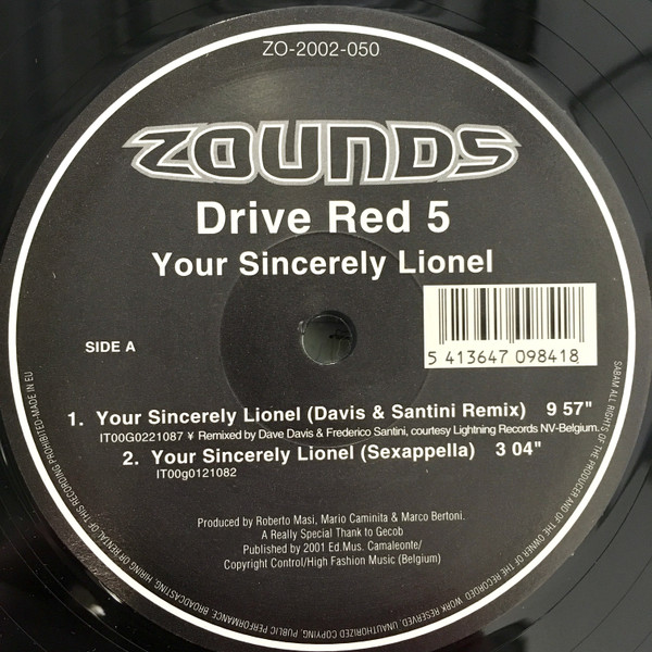 Drive Red 5 - Your Sincerely Lionel | Zounds (ZO-2002-050)