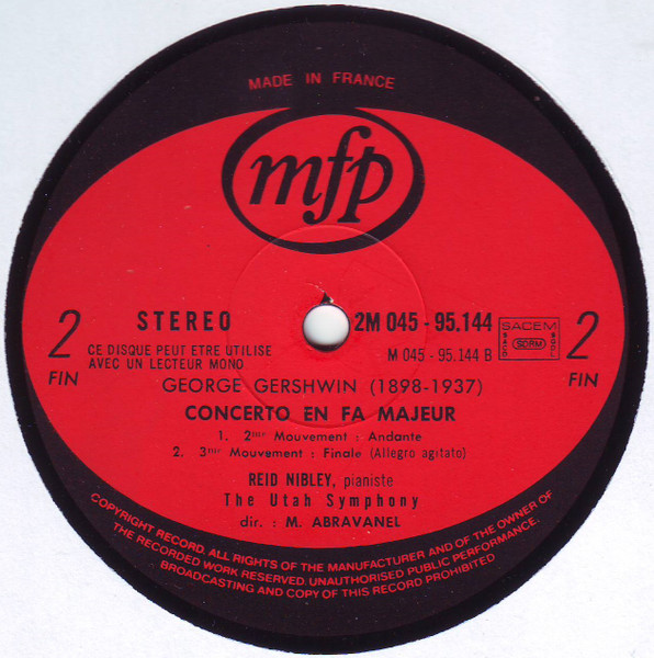 George Gershwin - Reid Nibley , Utah Symphony Orchestra , Maurice Abravanel - Rhapsody In Blue / Concerto In F | Music For Pleasure (MFP 6006) - 3