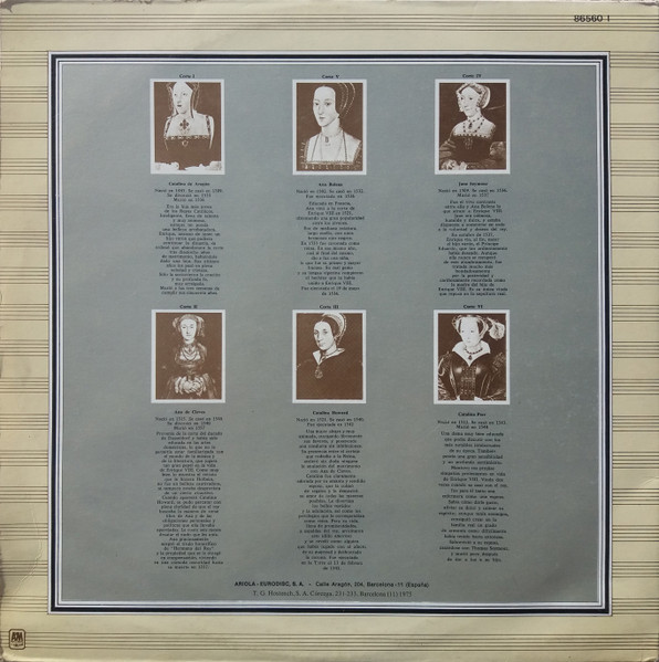 Rick Wakeman - Las Seis Esposas De  Enrique VIII | A&M Records (86560 I) - 4