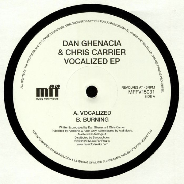 Dan Ghenacia & Chris Carrier - Vocalized EP | Music For Freaks (MFFV15031) - main Dan Ghenacia & Chris Carrier - Vocalized EP | Music For Freaks (MFFV15031) - main