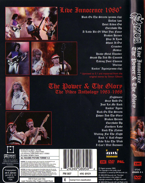 Saxon - Live Innocence – The Power And The Glory | EMI (07243 490895 9 4) - 4