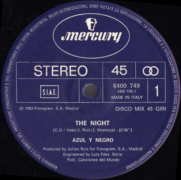 Azul Y Negro - The Night | Mercury (6400 749) - main