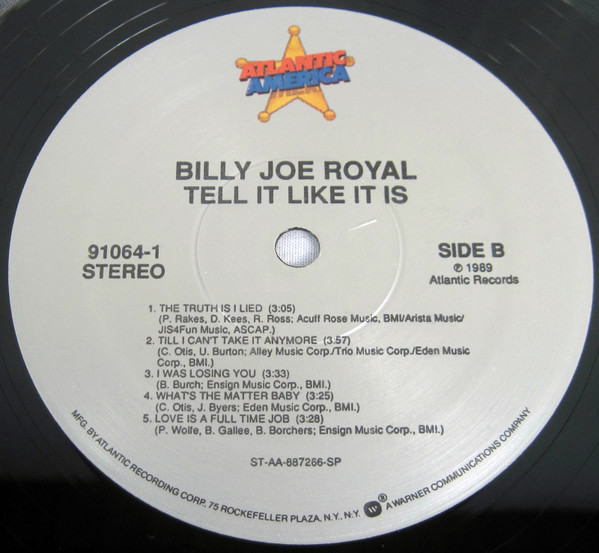 Billy Joe Royal - Tell It Like It Is | Atlantic America (91064-1) - 4 Billy Joe Royal - Tell It Like It Is | Atlantic America (91064-1) - 4