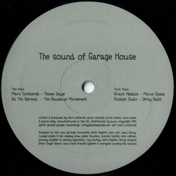 Various - The Sound Of Garage House | Plastik People Recordings (PPR20)