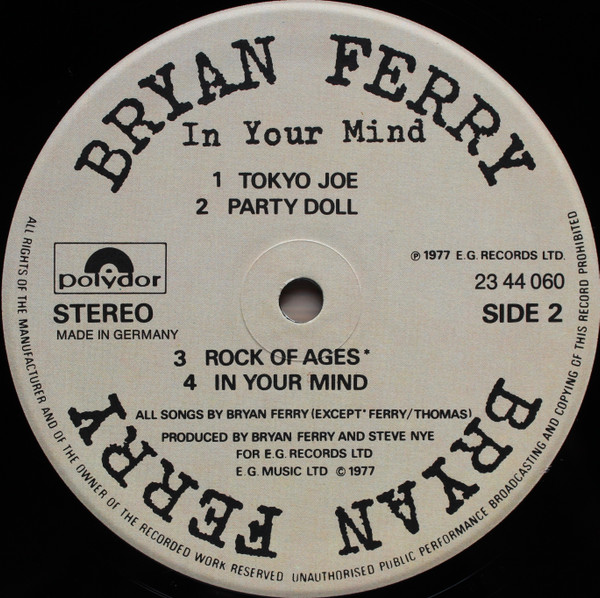 Bryan Ferry - In Your Mind | Polydor (2344 060) - 4