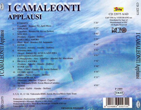 I Camaleonti - Applausi | Joker (CD 22075) - 2