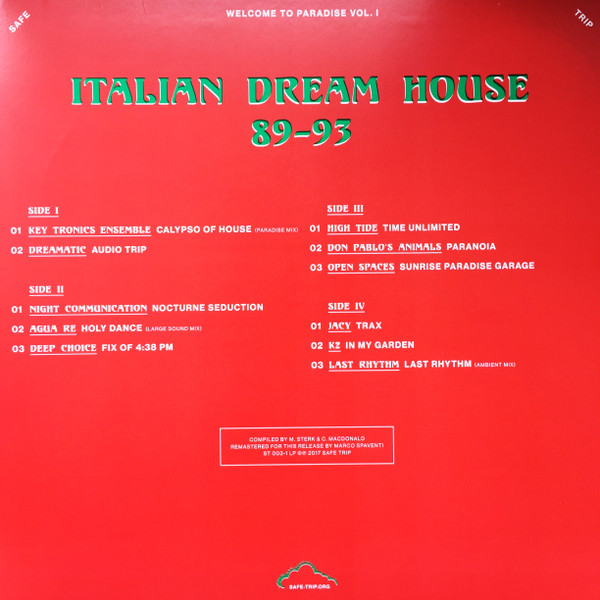 Various - Welcome To Paradise Vol. I: Italian Dream House 89-93 | Safe Trip (ST 003-1 LP) - main Various - Welcome To Paradise Vol. I: Italian Dream House 89-93 | Safe Trip (ST 003-1 LP) - main